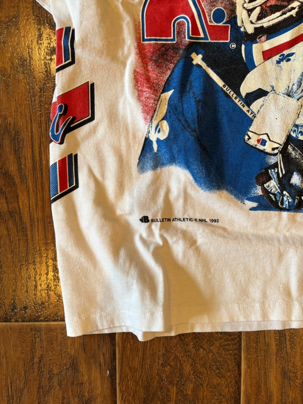 Vintage 1992 Quebec Nordiques Bulletin AOP Shirt - Picture 5 of 14